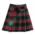 Ladies Scottish Black Stewart Tartan Kilt Skirt